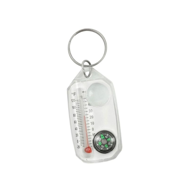 Portable Compass Thermometer Keychain – Mini Outdoor Survival Gear