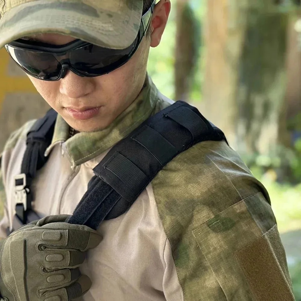 Tactical Molle Vest Shoulder Strap Pad Nylon Mesh Comfort Cushion for Hiking Backpacks