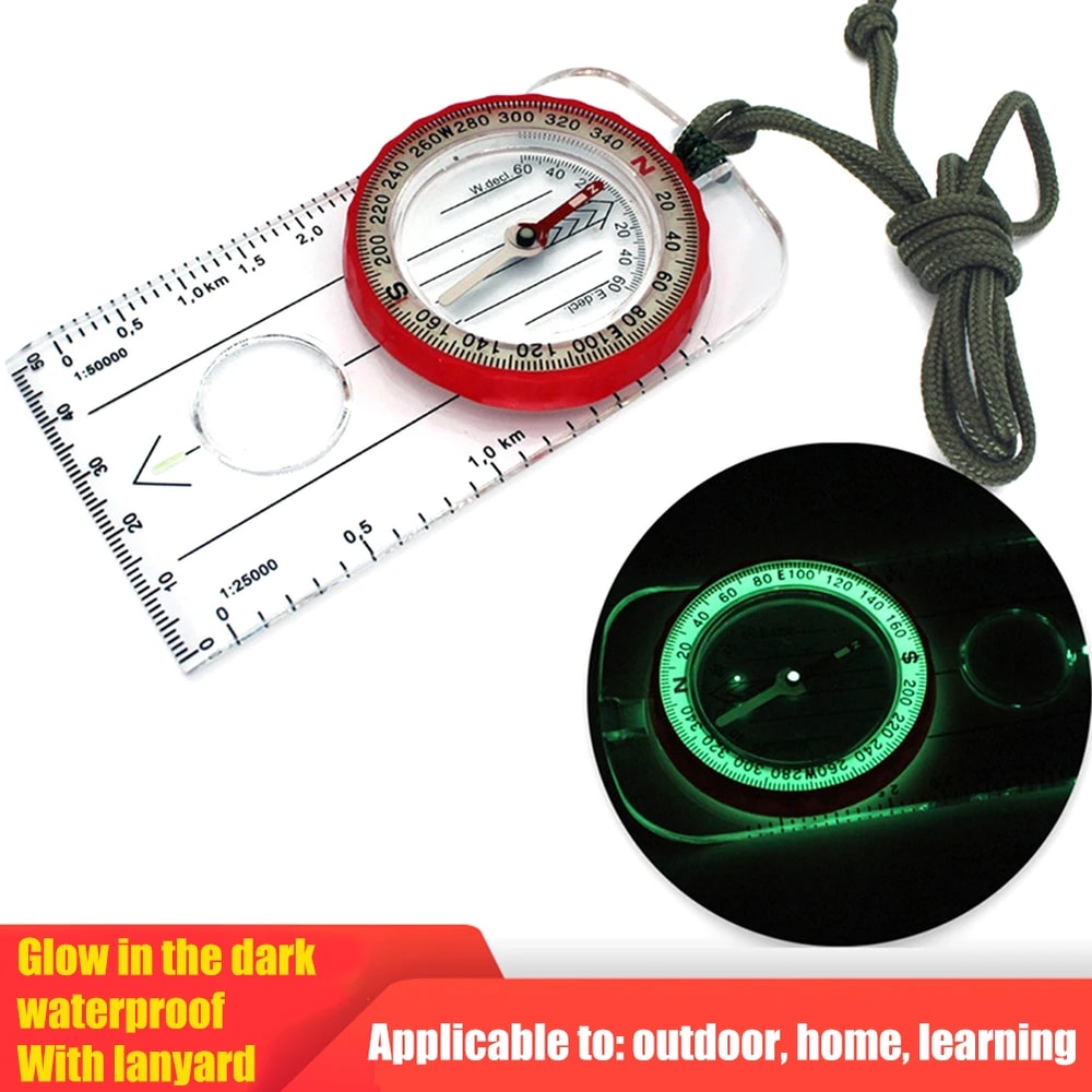 Multifunctional Waterproof Compass with Magnifier Perfect for Outdoor Adventures