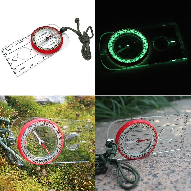Multifunctional Waterproof Compass with Magnifier Perfect for Outdoor Adventures