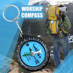 portable qibla prayer compass travel keychain accurate islamic travel direction finder