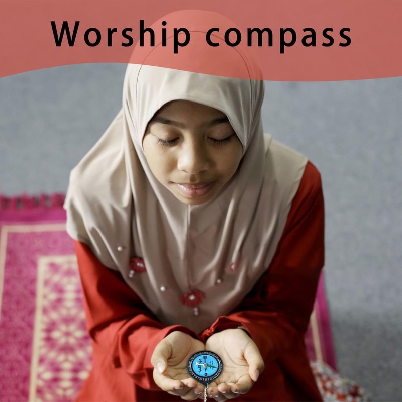 Portable Qibla Prayer Compass Travel Keychain Accurate Islamic Travel Direction Finder