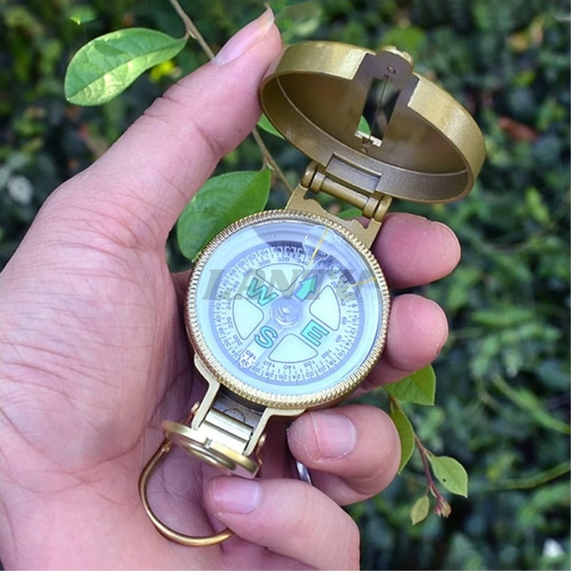 Military Lensatic Compass Metal Waterproof Navigation Tool with Magnifier & Night Vision for Hiking Camping Outdoor