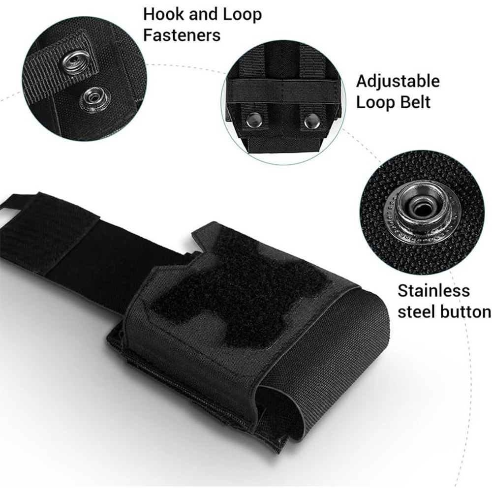 Tactical Molle Handcuff Holder Pouch Quick Release Shackles Case for Vests