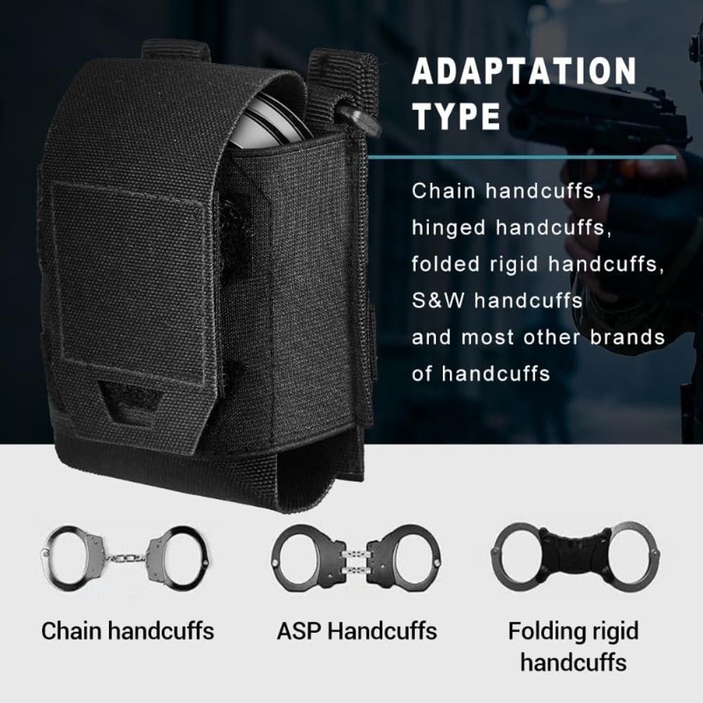 Tactical Molle Handcuff Holder Pouch Quick Release Shackles Case for Vests