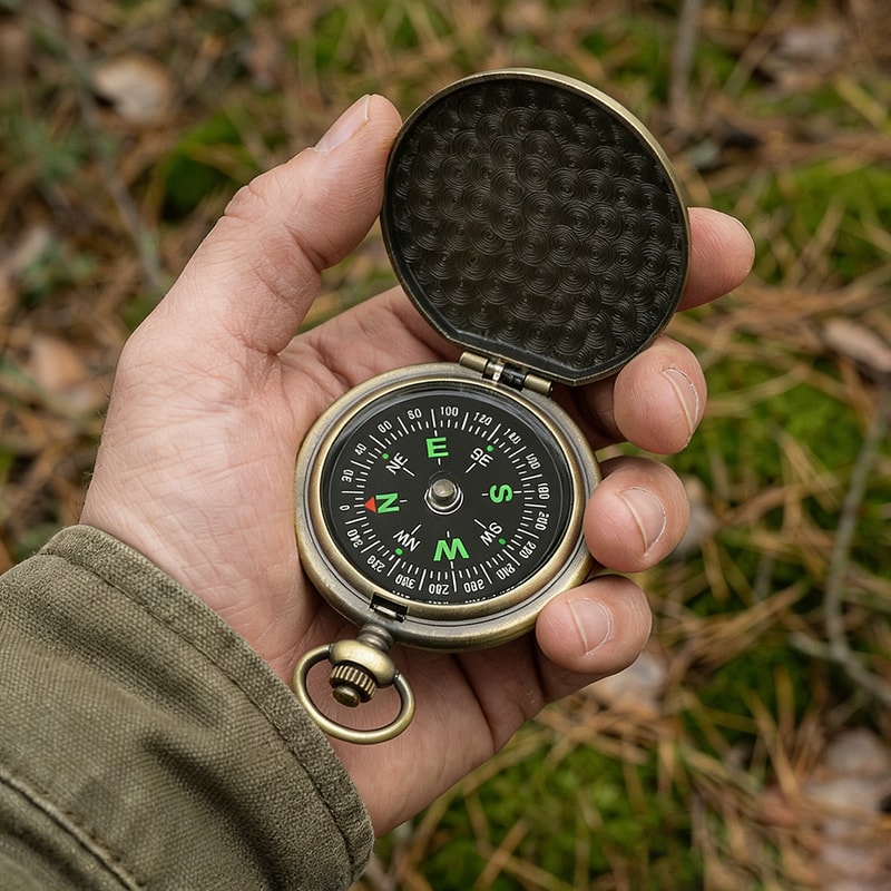 Vintage Flip Pocket Watch Compass Retro Zinc Alloy Classic Navigation Compass for Outdoor Hike & Survival Gift Collect