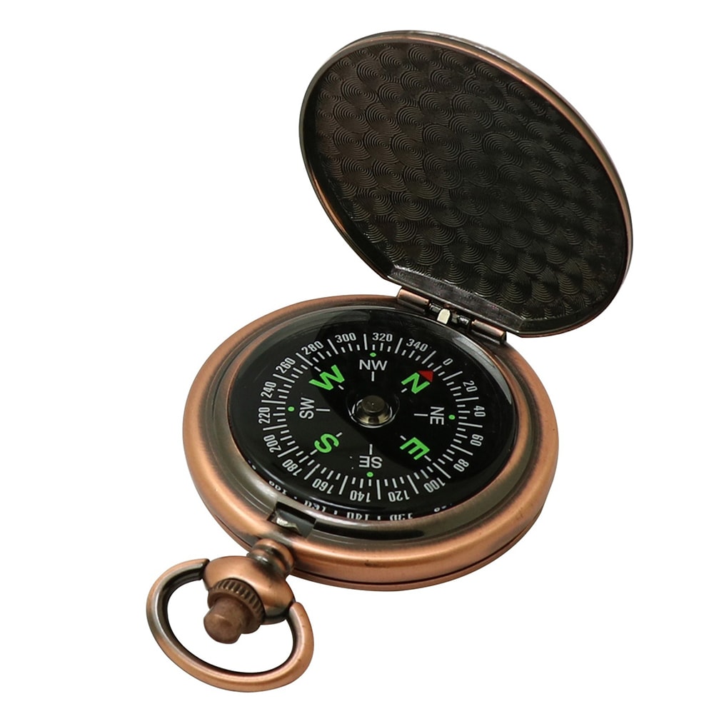 Vintage Flip Pocket Watch Compass Retro Zinc Alloy Classic Navigation Compass for Outdoor Hike & Survival Gift Collect