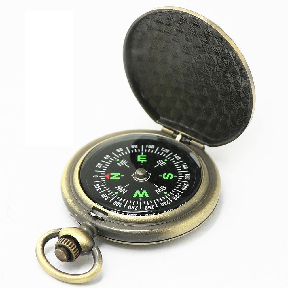 Vintage Flip Pocket Watch Compass Retro Zinc Alloy Classic Navigation Compass for Outdoor Hike & Survival Gift Collect