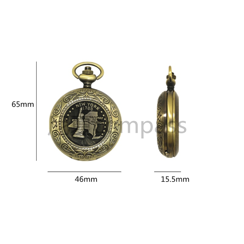 Vintage Pocket Watch Compass Metal Flip Gift Compass