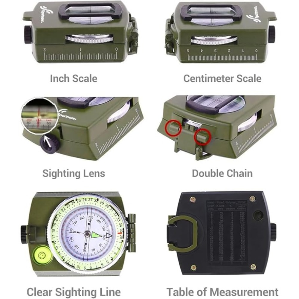 Military Precision Waterproof Compass for Hiking, Climbing & Outdoor Survival