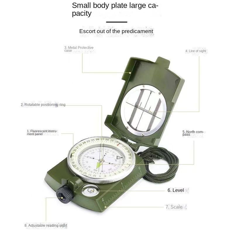 Military Precision Waterproof Compass for Hiking, Climbing & Outdoor Survival
