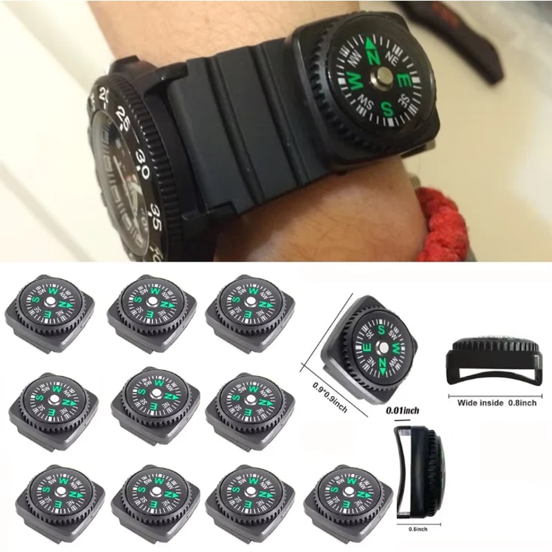 Portable Wristband Compass for Outdoor Adventures Detachable Compass for Camping, Hiking, and Survival Navigation