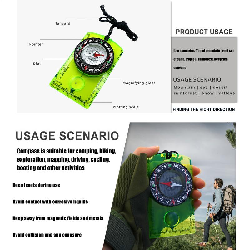 Waterproof Hiking Compass Backpack With Map Scale Best For Outdoor Camping Survival 3