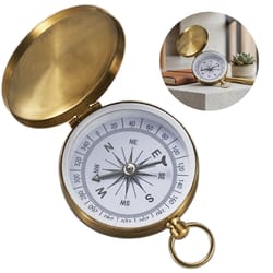 brass flip cover compass – multifunctional outdoor navigation tool, pocket watch design for hiking, camping, and surviva