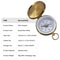 Brass Flip Cover Compass – Multifunctional Outdoor Navigation Tool, Pocket Watch Design for Hiking, Camping, and Surviva