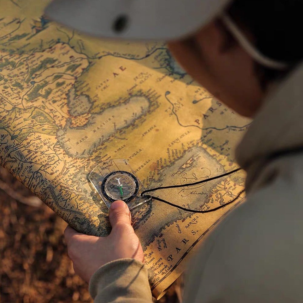 Portable Acrylic Pocket Compass for Outdoor Navigation Lightweight Survival Gear for Camping, Hiking, and Map Reading