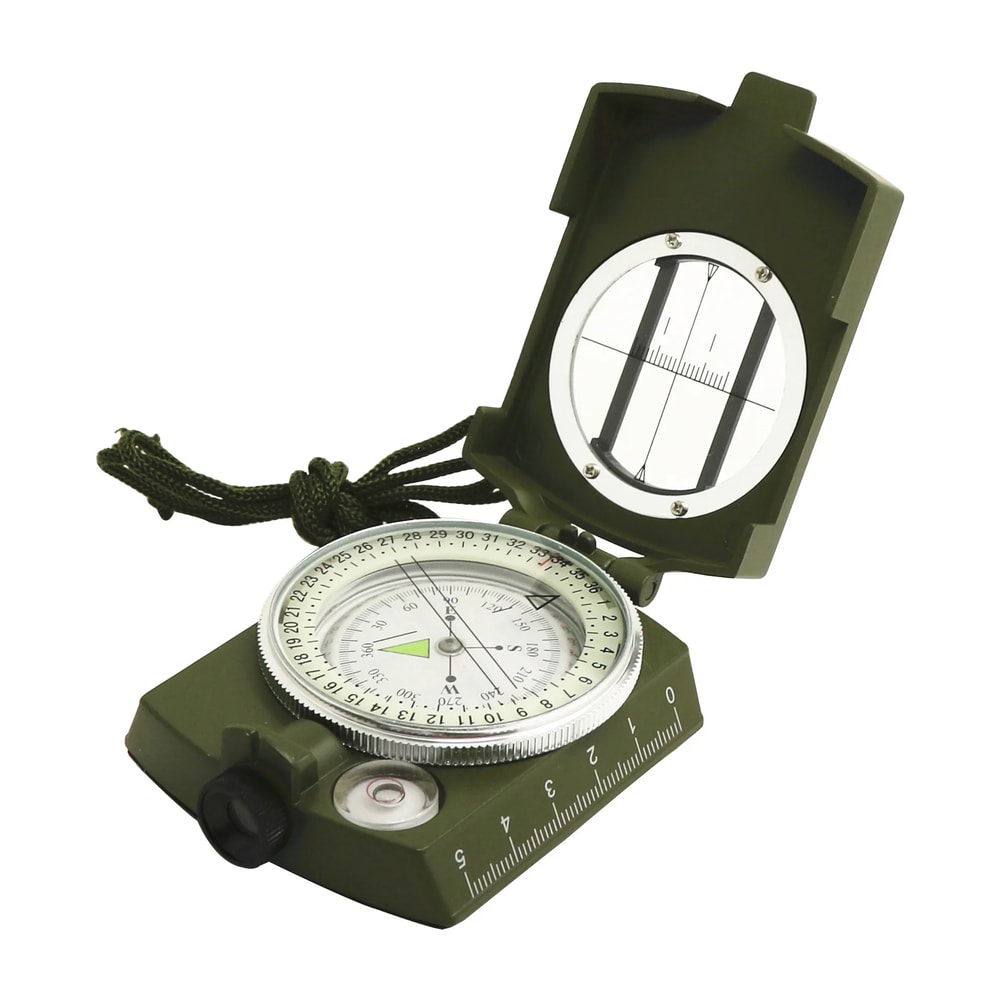Waterproof Military-Grade Compass - High Precision Outdoor Hiking and Mountaineering Compass with Metal Sight