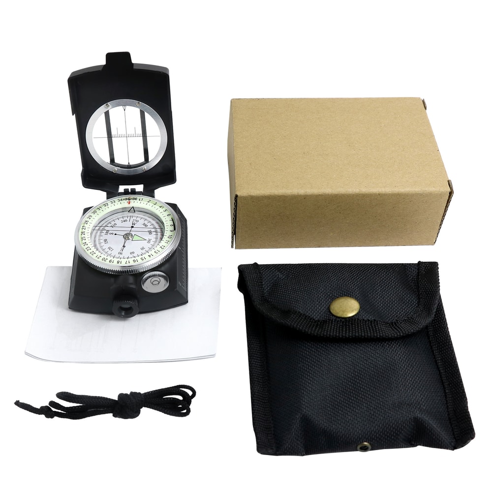 Waterproof Military-Grade Compass - High Precision Outdoor Hiking and Mountaineering Compass with Metal Sight