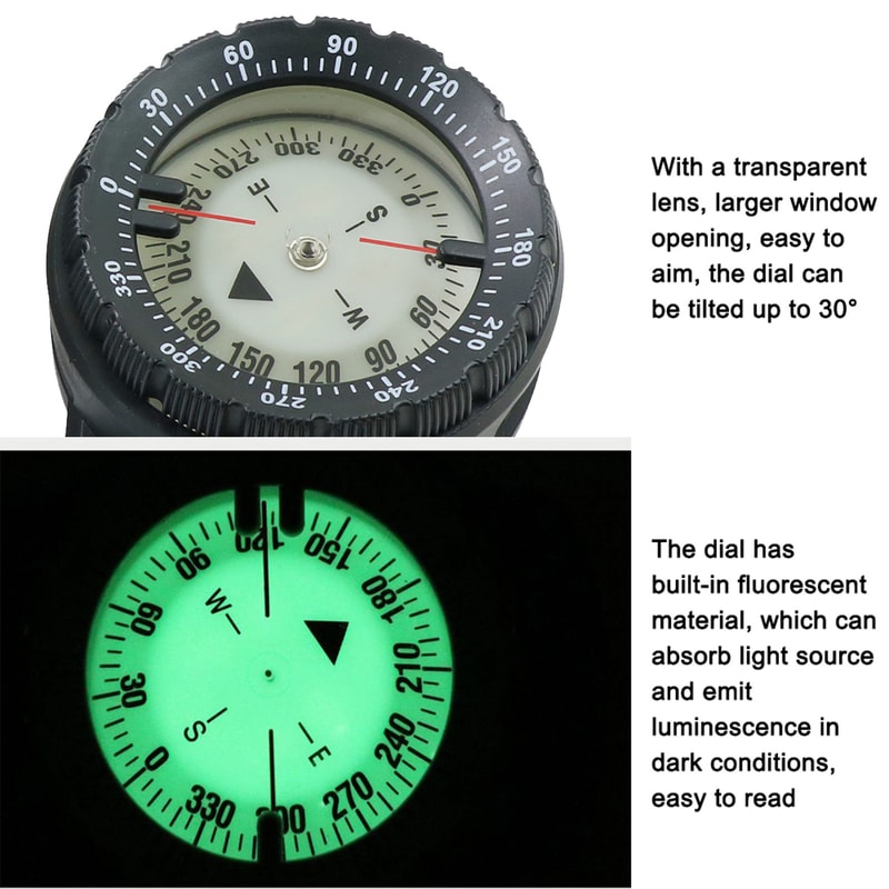 Luminous Waterproof Dive Wrist Compass Ultimate Navigation Tool For Diving Camping With Elastic R 2