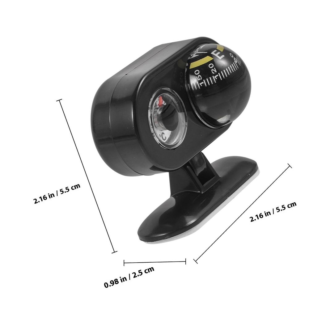High Precision Car Compass Ball with Thermometer Ideal Dashboard Navigation Tool for Cars, Boats, and Trucks