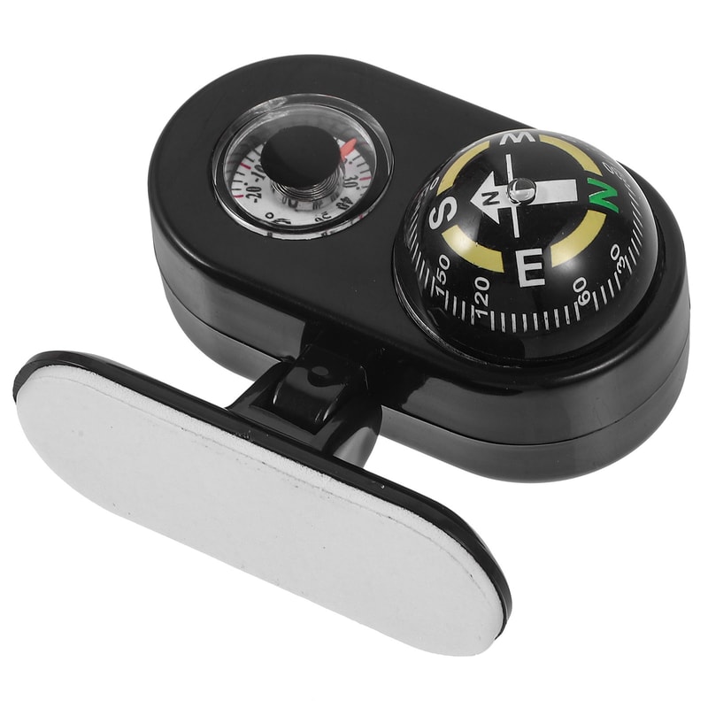 High Precision Car Compass Ball with Thermometer Ideal Dashboard Navigation Tool for Cars, Boats, and Trucks