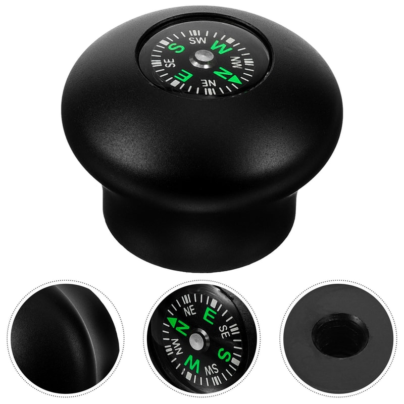 Hiking Pole Head Compass Aluminum Alloy Trekking Pole Head Cover Accurate Outdoor Climbing Tool for Comfortable Hiking