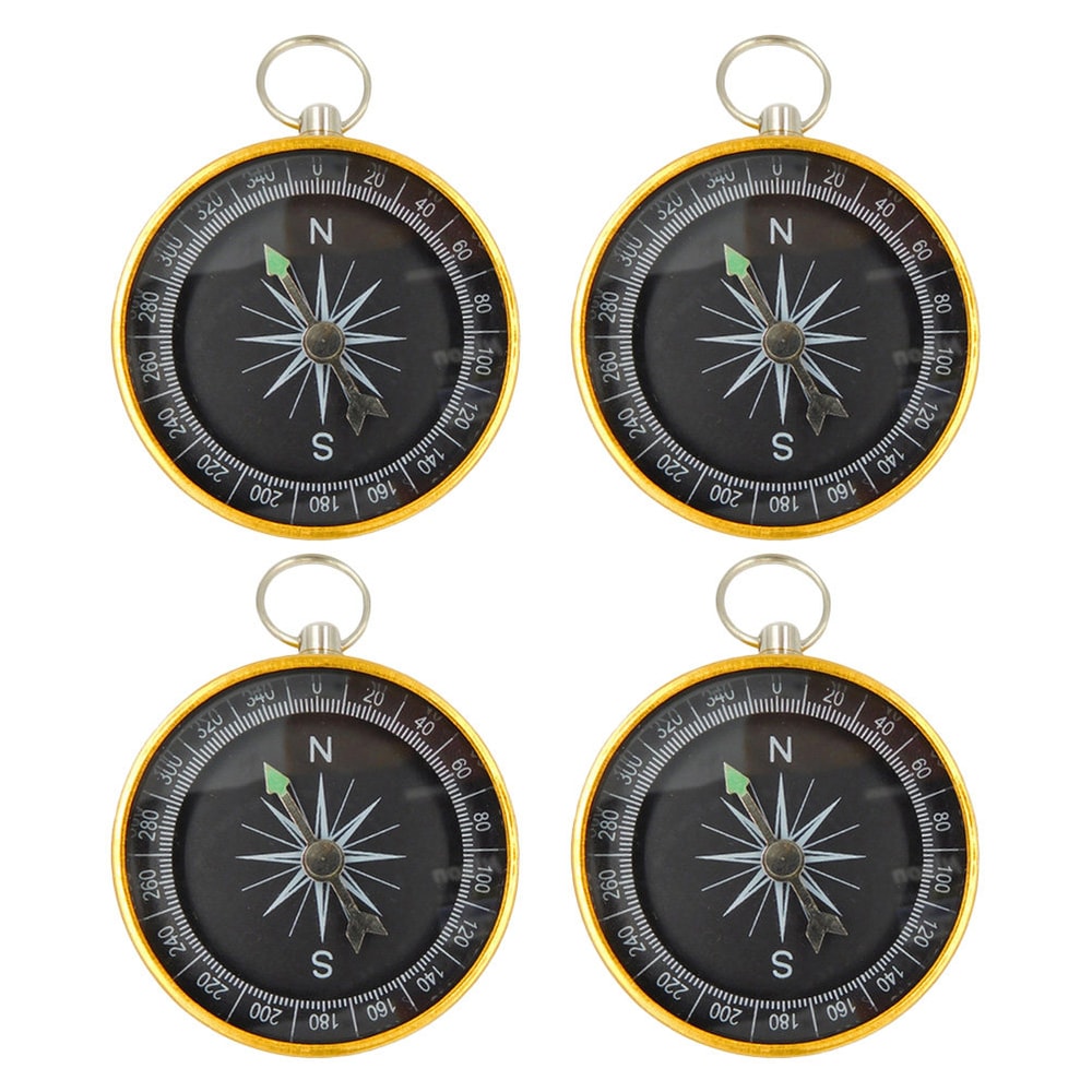 Vintage Pocket Compass Keychain for Outdoor Adventures Lightweight & Portable Travel Accessory