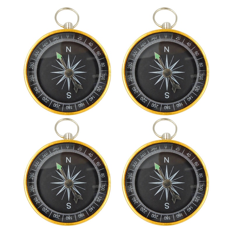 Vintage Pocket Compass Keychain for Outdoor Adventures Lightweight & Portable Travel Accessory