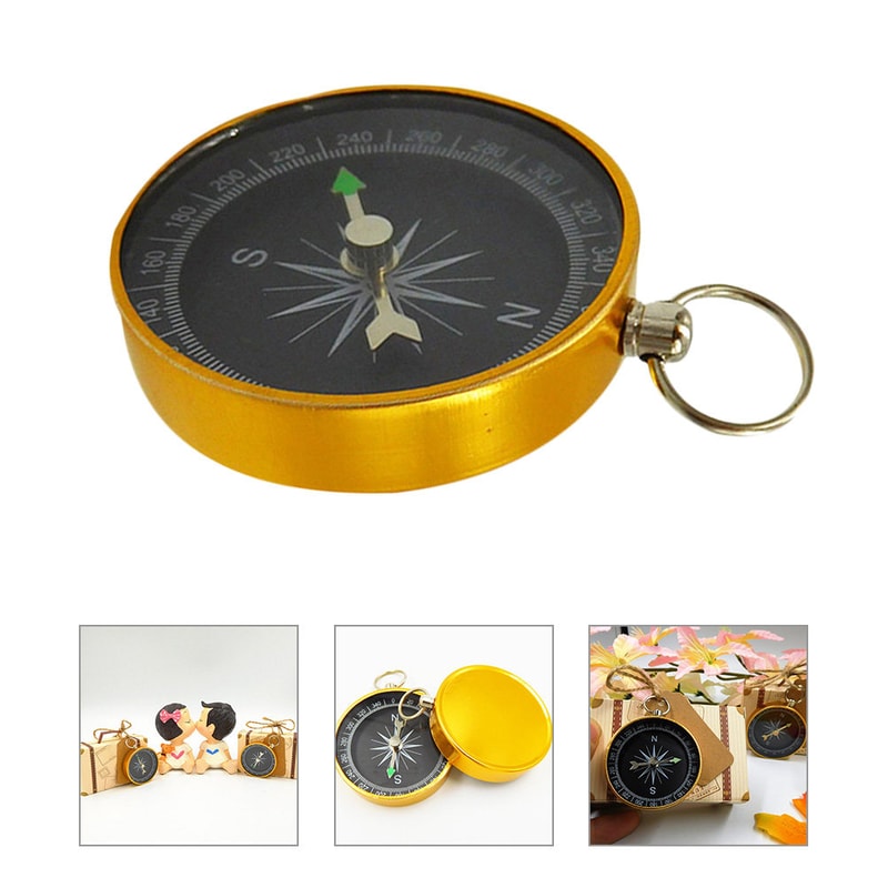 Vintage Pocket Compass Keychain for Outdoor Adventures Lightweight & Portable Travel Accessory
