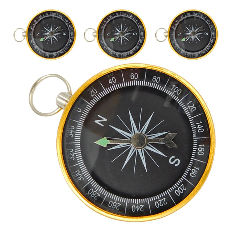 Vintage Pocket Compass Keychain for Outdoor Adventures Lightweight & Portable Travel Accessory