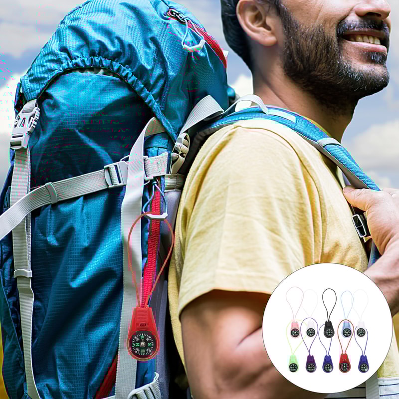 Compact Pocket Compass Keychain Outdoor Navigation Tool for Hiking, Camping, Fishing, and Hunting