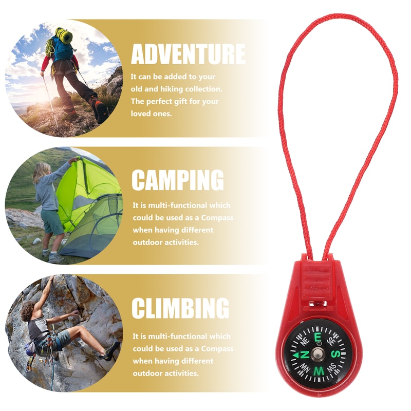 Compact Pocket Compass Keychain Outdoor Navigation Tool for Hiking, Camping, Fishing, and Hunting