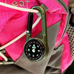 multifunctional hiking carabiner keychain with compass & thermometer practical outdoor tool