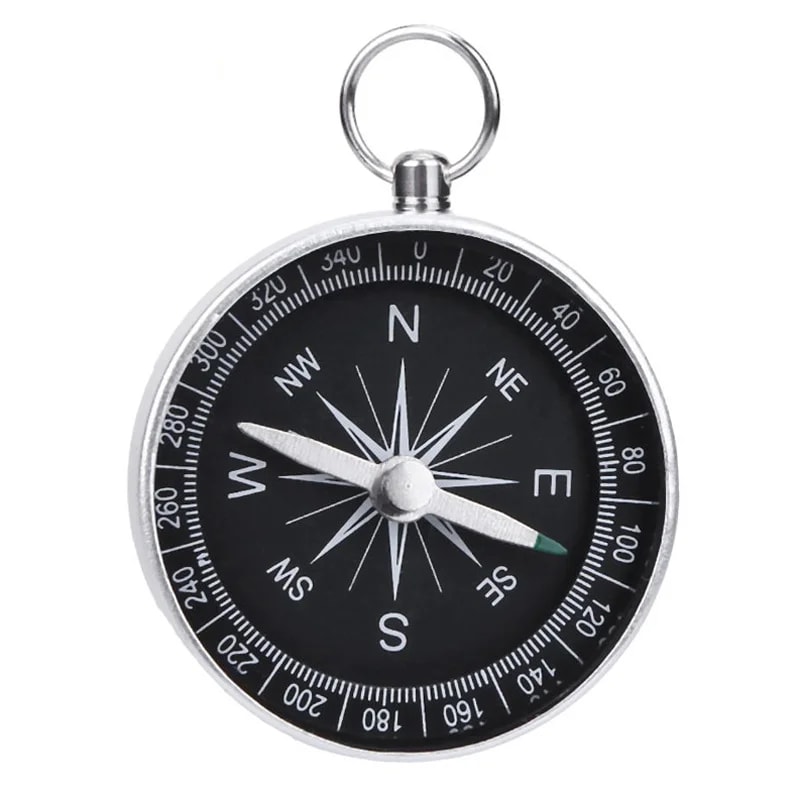Portable Aluminum Alloy Mini Compass Keychain Pendant Outdoor Adventure Travel Gift