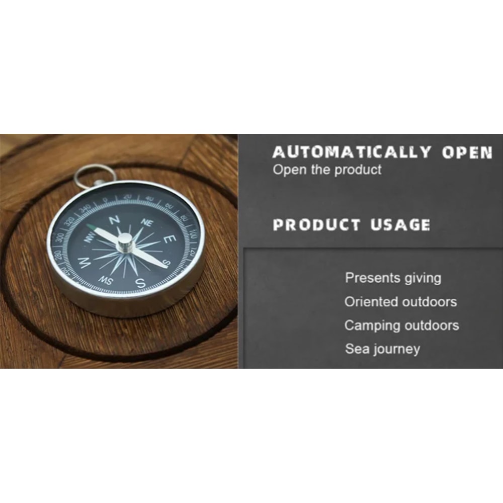 Portable Aluminum Alloy Mini Compass Keychain Pendant Outdoor Adventure Travel Gift