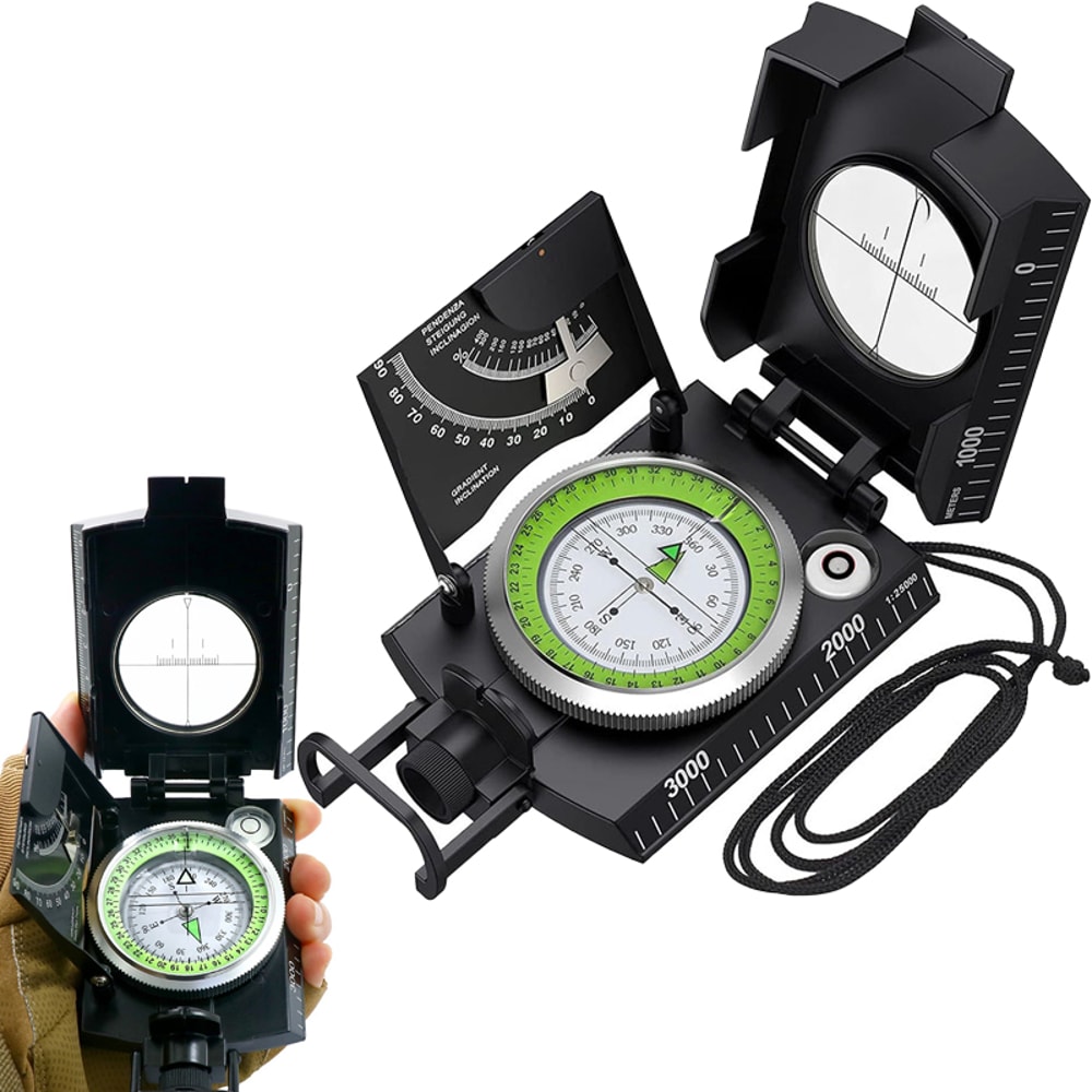 Multifunctional Military Compass Waterproof Survival Navigation for Hiking and Camping