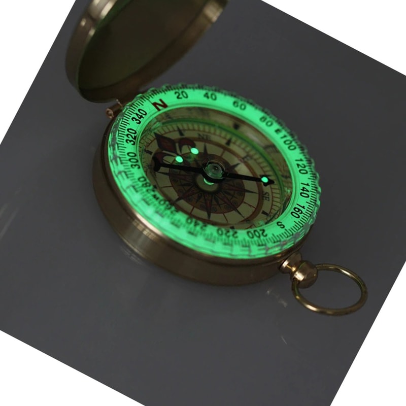 Portable Brass Compass For Outdoor Adventures Hiking Camping Navigation Tool 2
