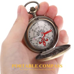 vintage pocket compass retro metal portable navigation tool for hiking & camping