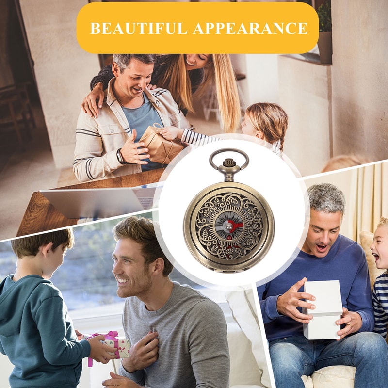 Vintage Pocket Compass Retro Metal Portable Navigation Tool for Hiking & Camping