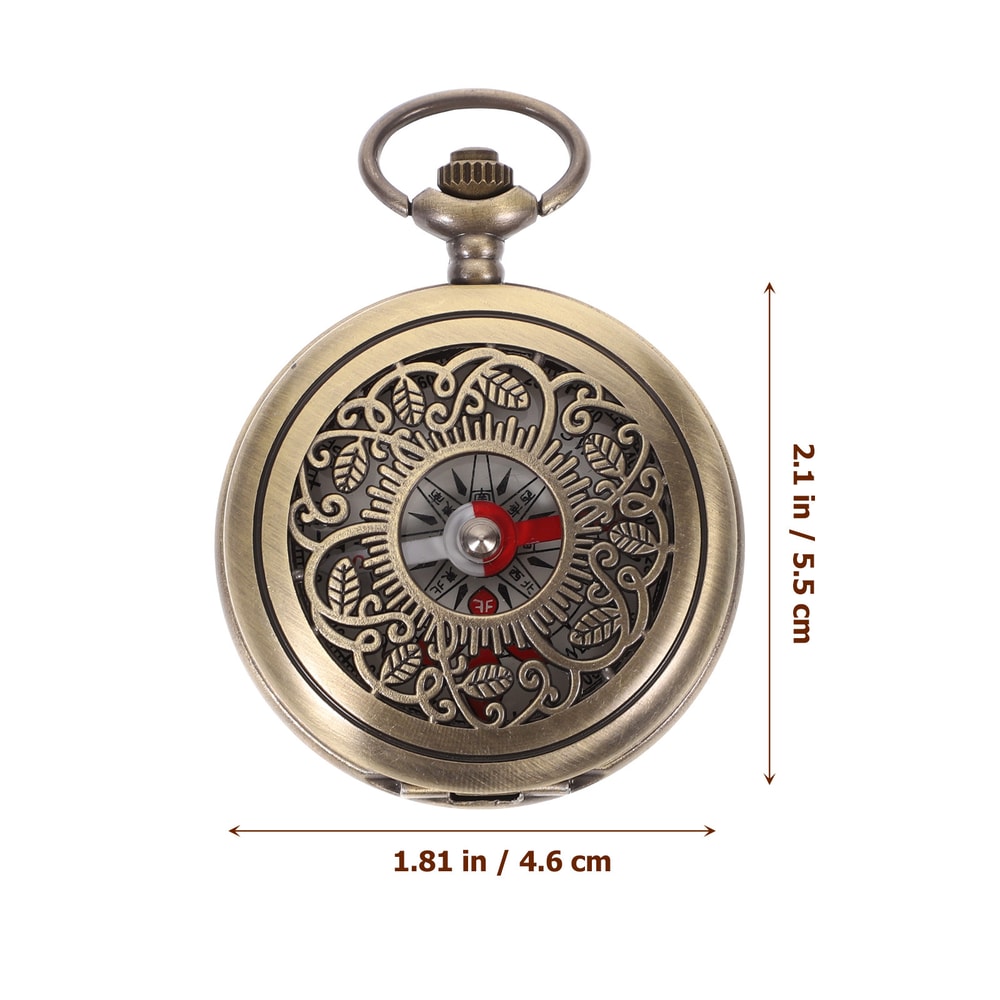 Vintage Pocket Compass Retro Metal Portable Navigation Tool for Hiking & Camping