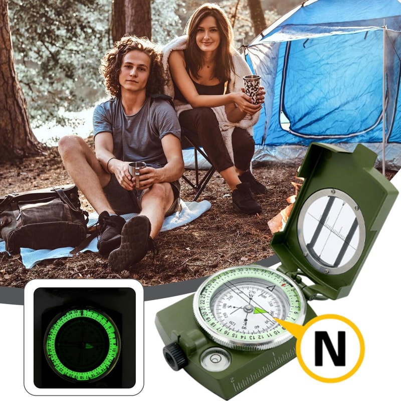 Waterproof High Precision Compass for Hiking, Mountaineering & Military Use Professional Outdoor Metal Sight