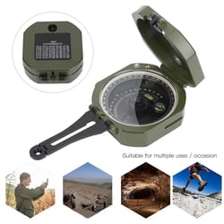 professional outdoor geological compass high accuracy, waterproof, fluorescent with bag for hiking, camping & fieldwor