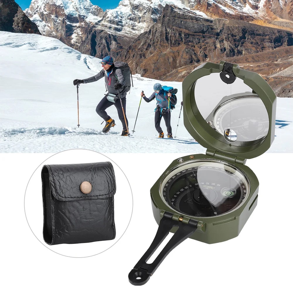 Professional Outdoor Geological Compass High Accuracy, Waterproof, Fluorescent with Bag for Hiking, Camping & Fieldwor