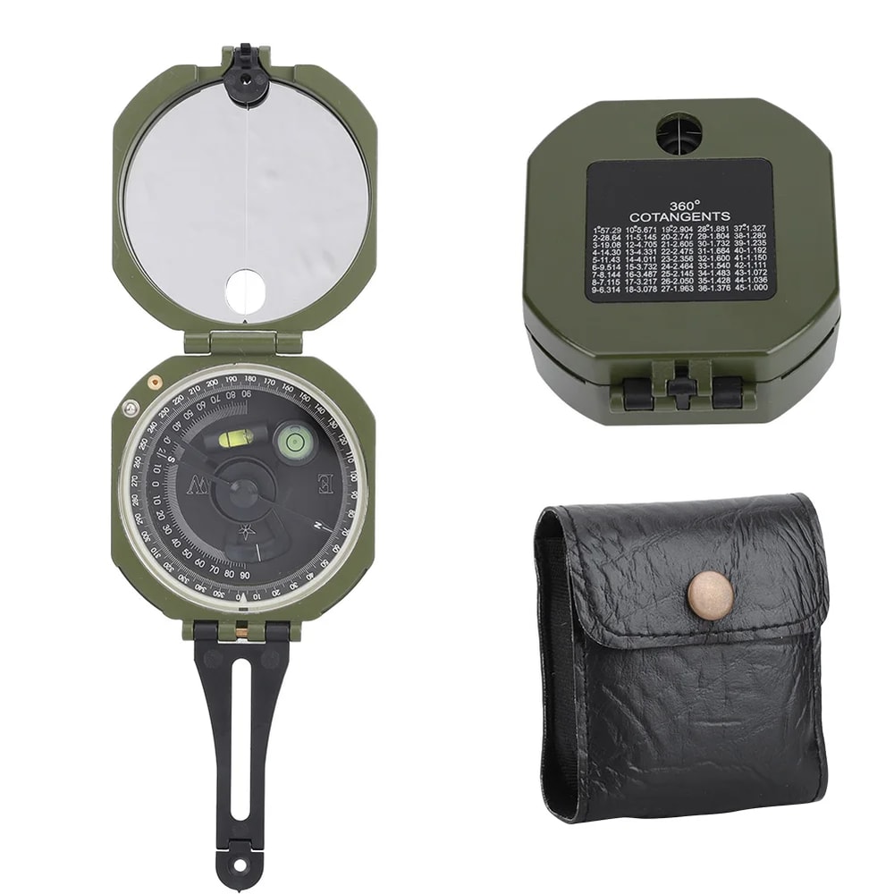 Professional Outdoor Geological Compass High Accuracy, Waterproof, Fluorescent with Bag for Hiking, Camping & Fieldwor