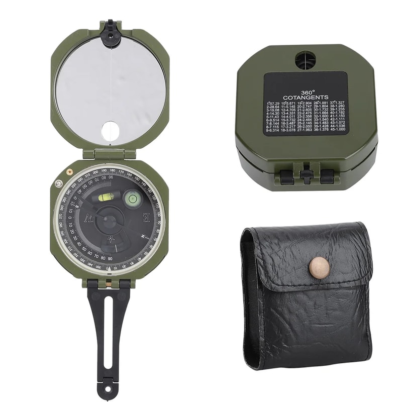 Professional Outdoor Geological Compass High Accuracy, Waterproof, Fluorescent with Bag for Hiking, Camping & Fieldwor