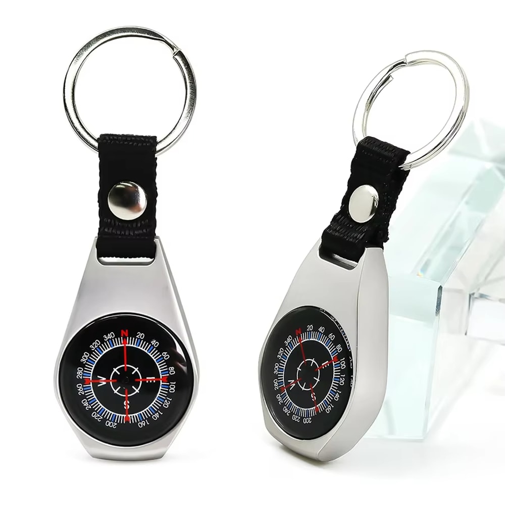 Metal Keychain Compass Precision Navigation Tool for Outdoor Adventures | Shatter-resistant Zinc Alloy | Compact