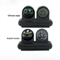 rotatable car compass with thermometer high accuracy dashboard accessory for auto navigation