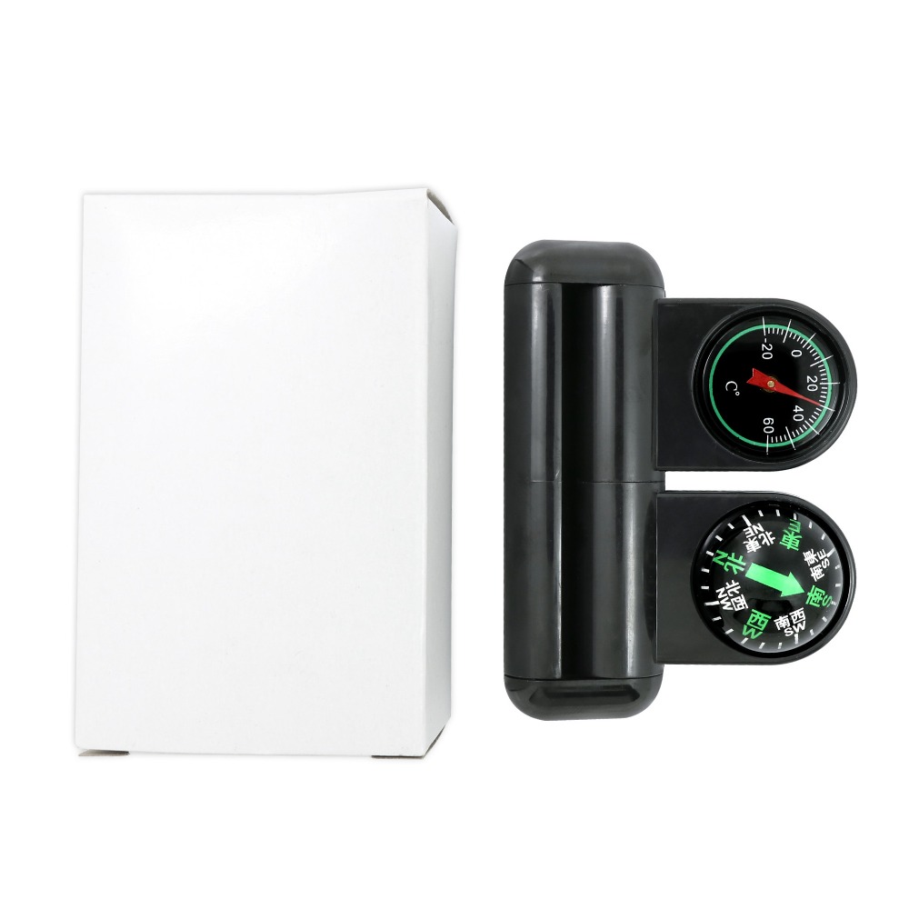 Rotatable Car Compass with Thermometer High Accuracy Dashboard Accessory for Auto Navigation