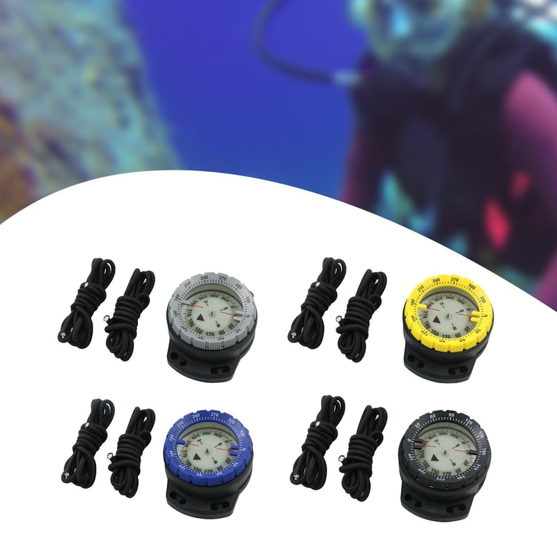 Waterproof Diving Compass with Elastic Ropes & Luminous Features for Outdoor Survival