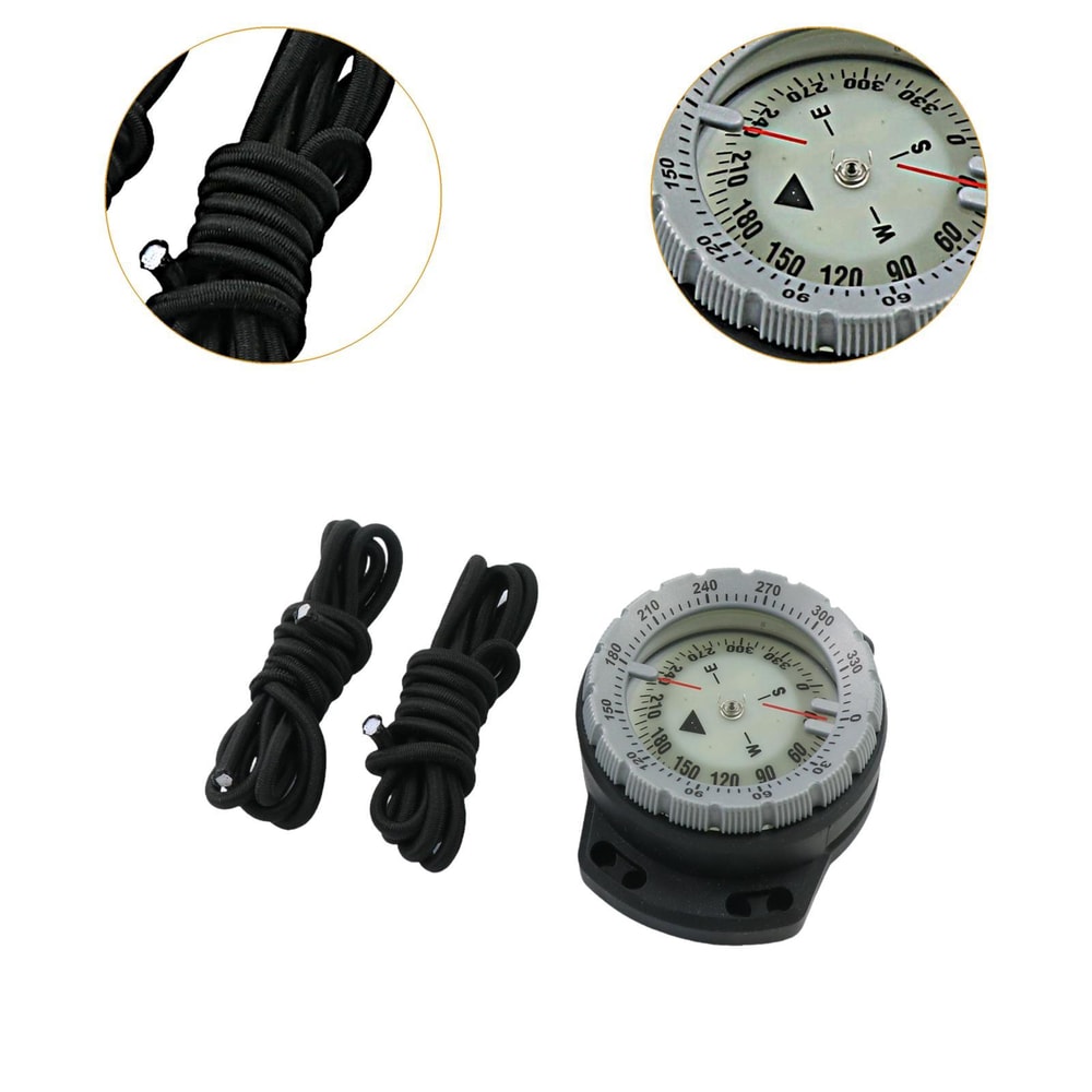 Waterproof Diving Compass with Elastic Ropes & Luminous Features for Outdoor Survival
